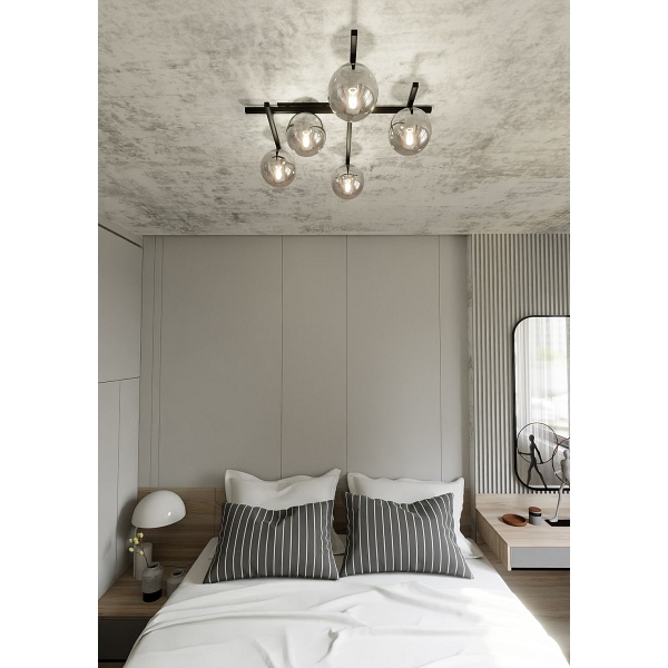 Lampa sufitowa SMART 5 BLACK/GRAFIT