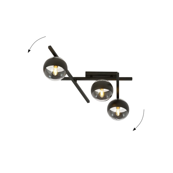 Lampa sufitowa SMART 3 BLACK/STRIPE