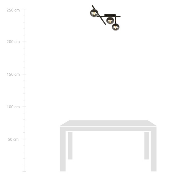 Lampa sufitowa SMART 3 BLACK/STRIPE