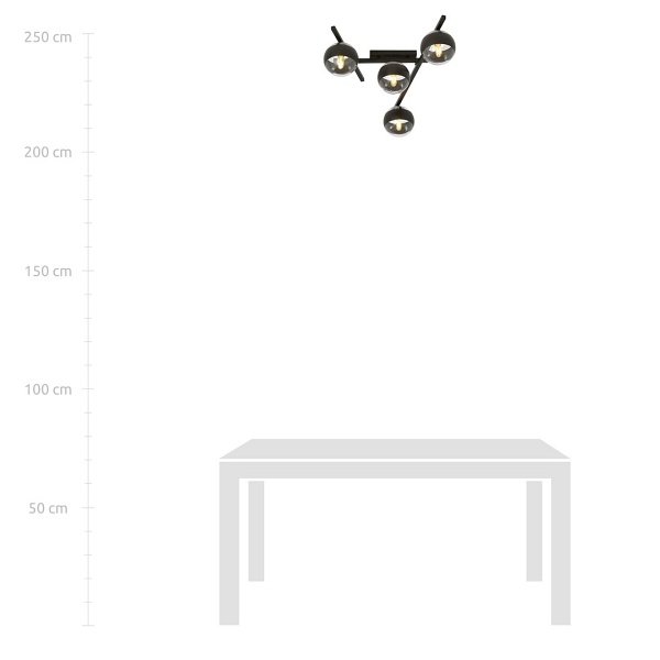 Lampa sufitowa SMART 4 BLACK/STRIPE