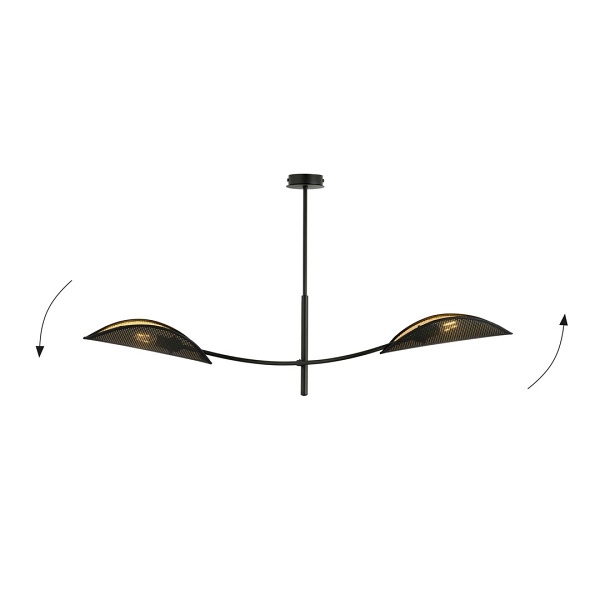 Lampa sufitowa LOTUS 2 BLACK/GOLD