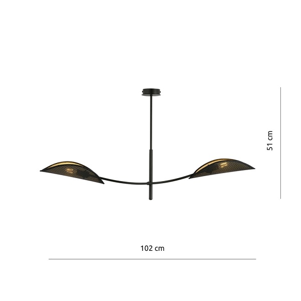 Lampa sufitowa LOTUS 2 BLACK/GOLD