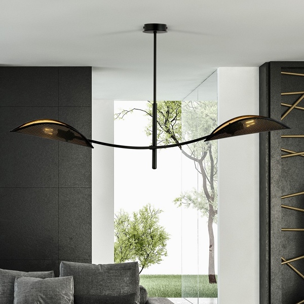 Lampa sufitowa LOTUS 2 BLACK/GOLD