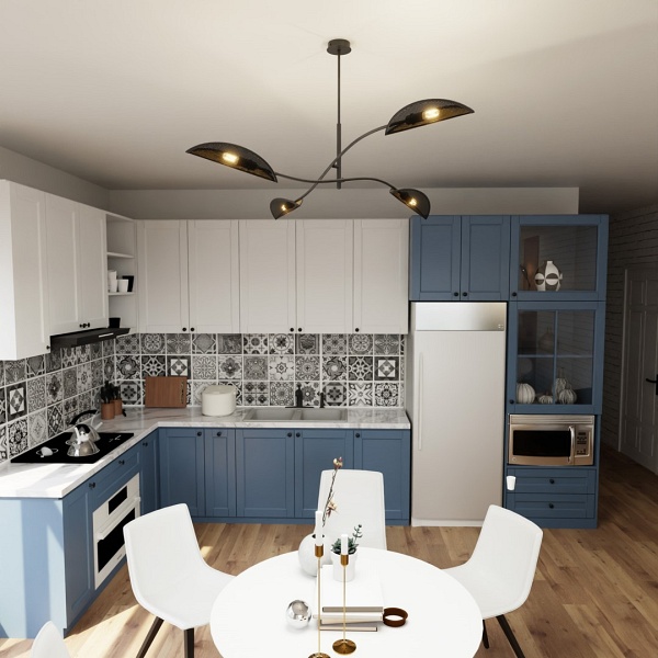 Lampa sufitowa LOTUS 4 BLACK/GOLD