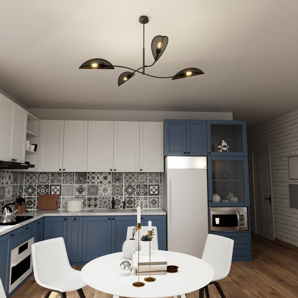 Lampa sufitowa LOTUS 4 BLACK/GOLD