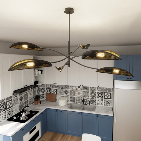 Lampa sufitowa LOTUS 6 BLACK/GOLD