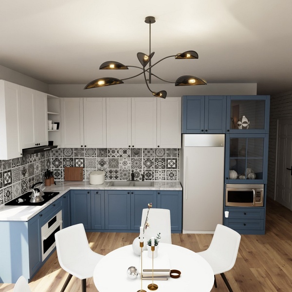 Lampa sufitowa LOTUS 6 BLACK/GOLD