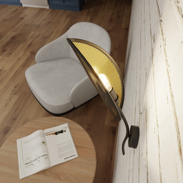 Kinkiet LOTUS K1 BLACK/GOLD