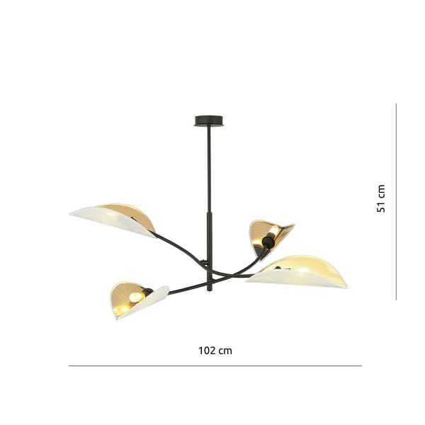 Lampa sufitowa LOTUS 4 WHITE/GOLD