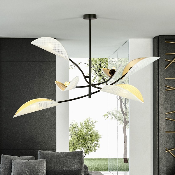 Lampa sufitowa LOTUS 6 WHITE/GOLD