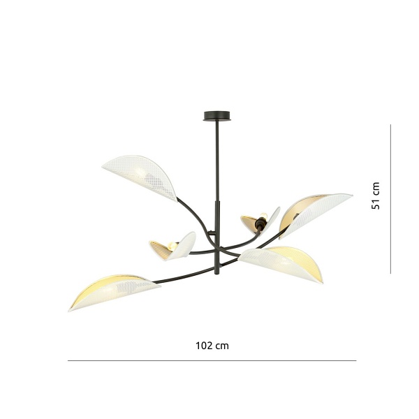Lampa sufitowa LOTUS 6 WHITE/GOLD