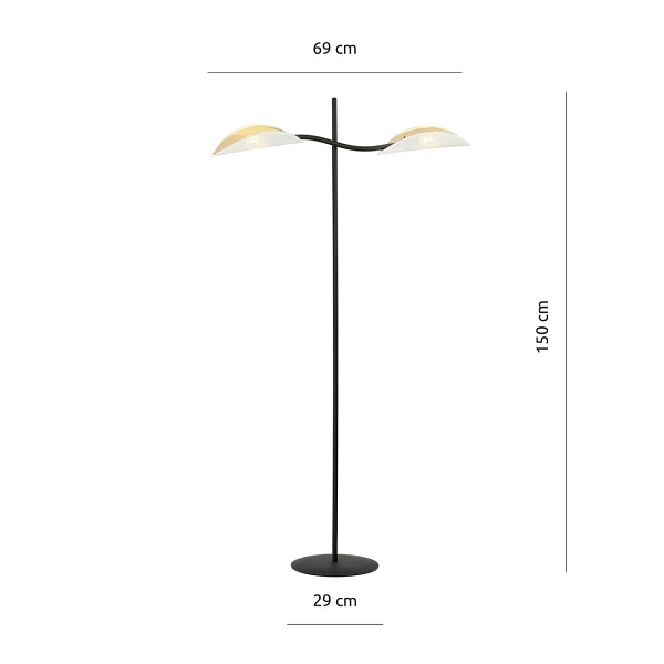 Lampa podłogowa LOTUS LP2 WHITE/GOLD