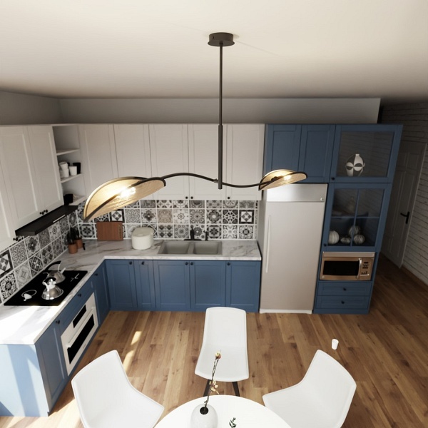 Lampa sufitowa LOTUS 2 BLACK/RATTAN