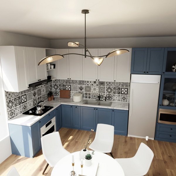 Lampa sufitowa LOTUS 4 BLACK/RATTAN