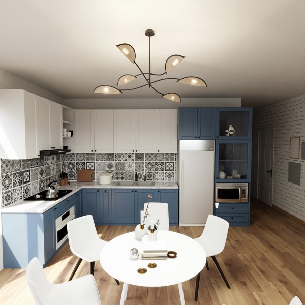 Lampa sufitowa LOTUS 6 BLACK/RATTAN