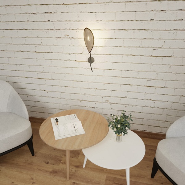 Kinkiet LOTUS K1 BLACK/RATTAN