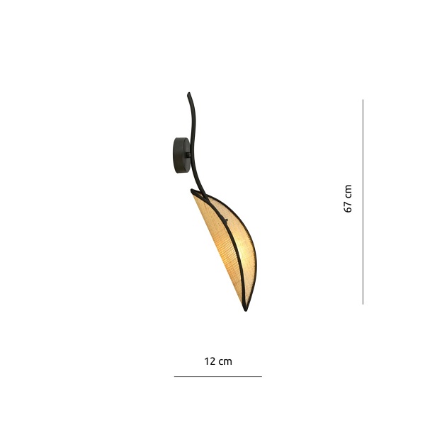 Kinkiet LOTUS K1 BLACK/RATTAN