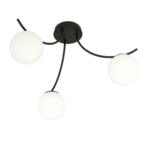 Lampa sufitowa BOSTON 3 BLACK/OPAL