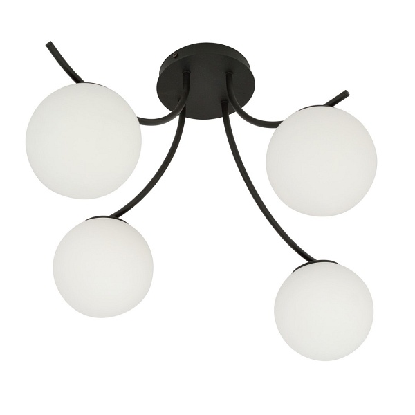 Lampa sufitowa BOSTON 4 BLACK/OPAL