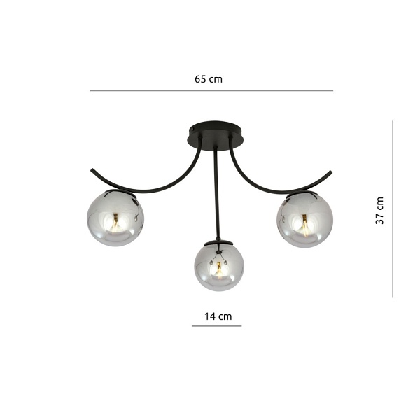 Lampa sufitowa BOSTON 3 BLACK/GRAFIT