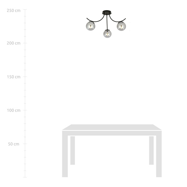 Lampa sufitowa BOSTON 3 BLACK/GRAFIT