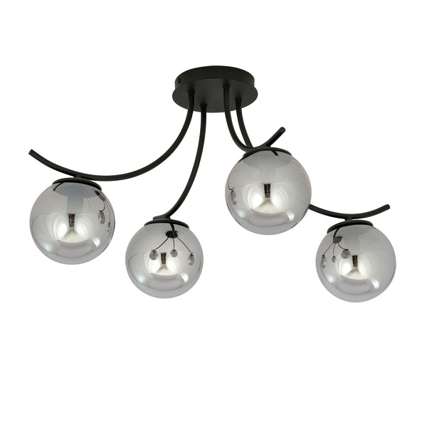 Lampa sufitowa BOSTON 4 BLACK/GRAFIT - Emibig