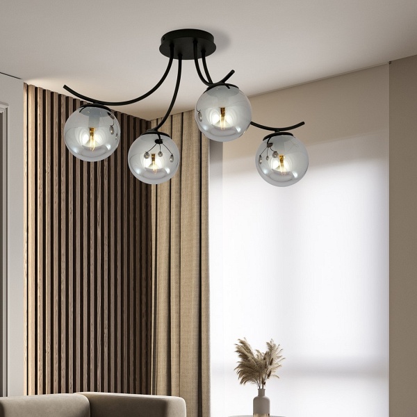 Lampa sufitowa BOSTON 4 BLACK/GRAFIT