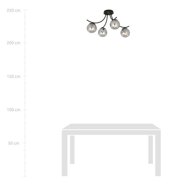 Lampa sufitowa BOSTON 4 BLACK/GRAFIT