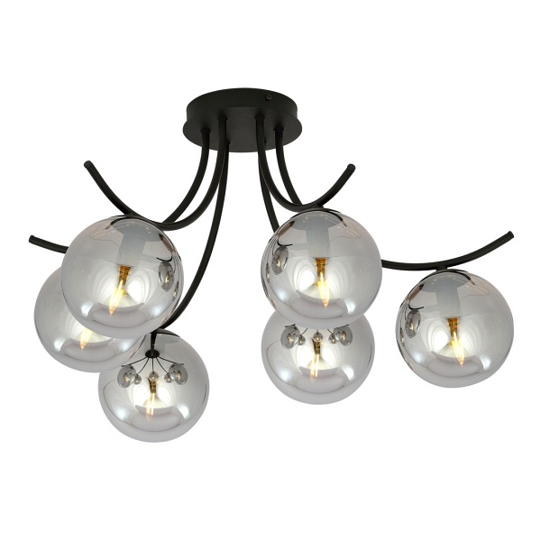Lampa sufitowa BOSTON 6 BLACK/GRAFIT