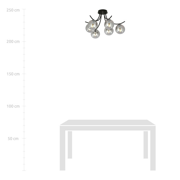 Lampa sufitowa BOSTON 6 BLACK/GRAFIT