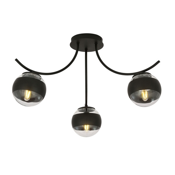 Lampa sufitowa BOSTON 3 BLACK/STRIPE