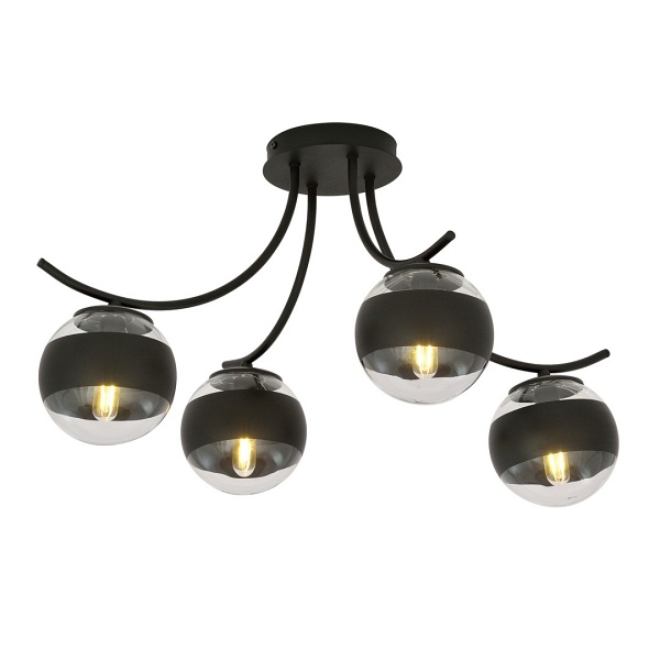 Lampa sufitowa BOSTON 4 BLACK/STRIPE