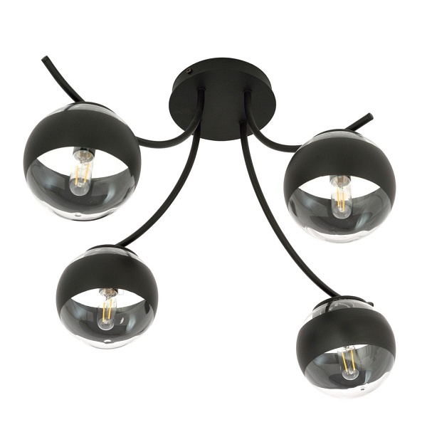 Lampa sufitowa BOSTON 4 BLACK/STRIPE