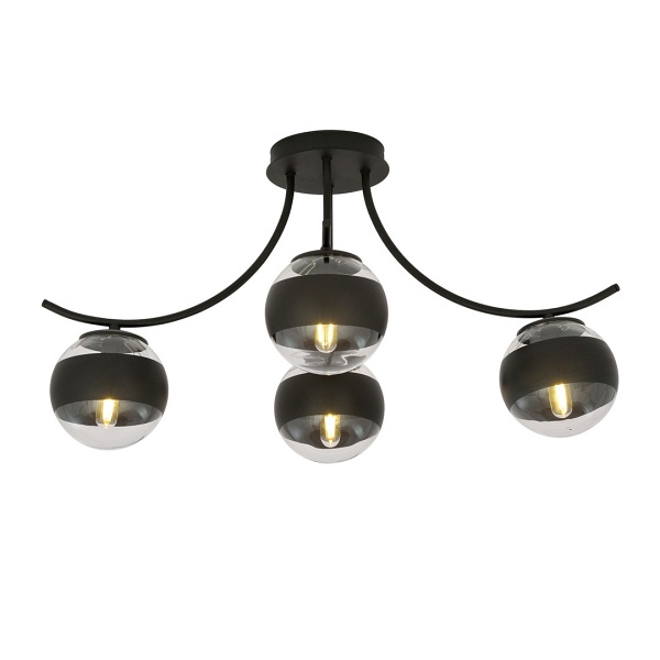 Lampa sufitowa BOSTON 4 BLACK/STRIPE