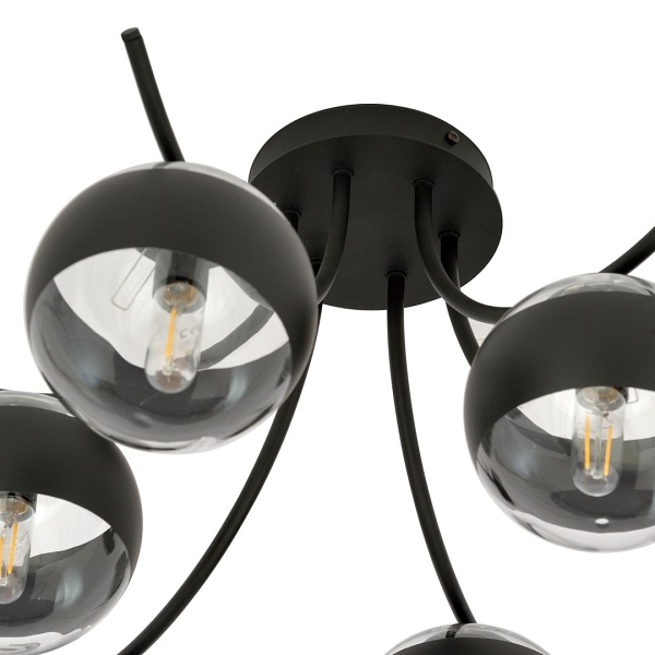 Lampa sufitowa BOSTON 6 BLACK/STRIPE