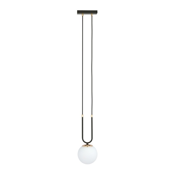 Lampa wisząca GLAM 1 BLACK/OPAL