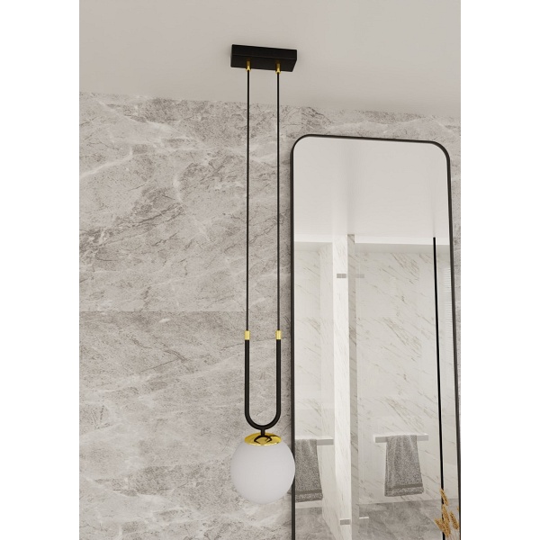 Lampa wisząca GLAM 1 BLACK/OPAL - Emibig