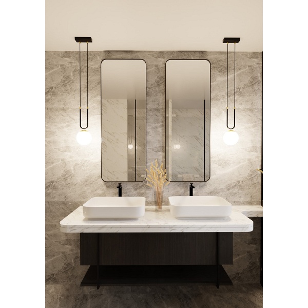 Lampa wisząca GLAM 1 BLACK/OPAL