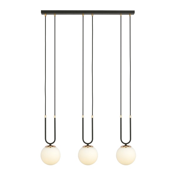 Lampa wisząca GLAM 3 BLACK/OPAL