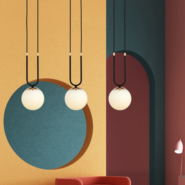 Lampa wisząca GLAM 3 BLACK/OPAL