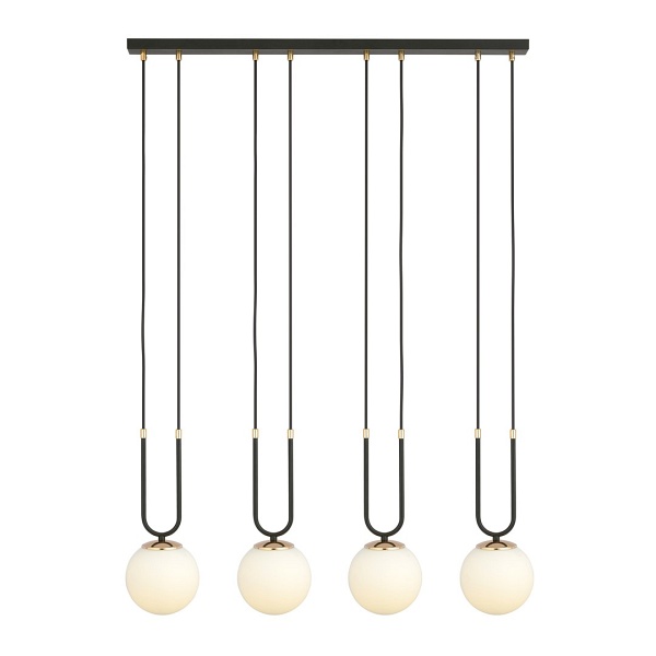 Lampa wisząca GLAM 4 BLACK/OPAL