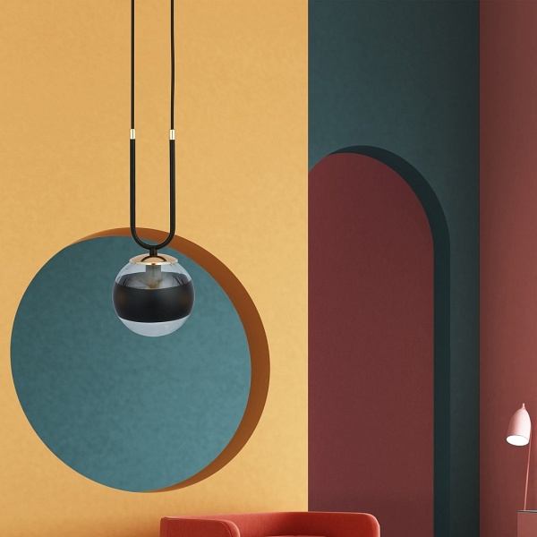 Lampa wisząca GLAM 1 BLACK/STRIPE