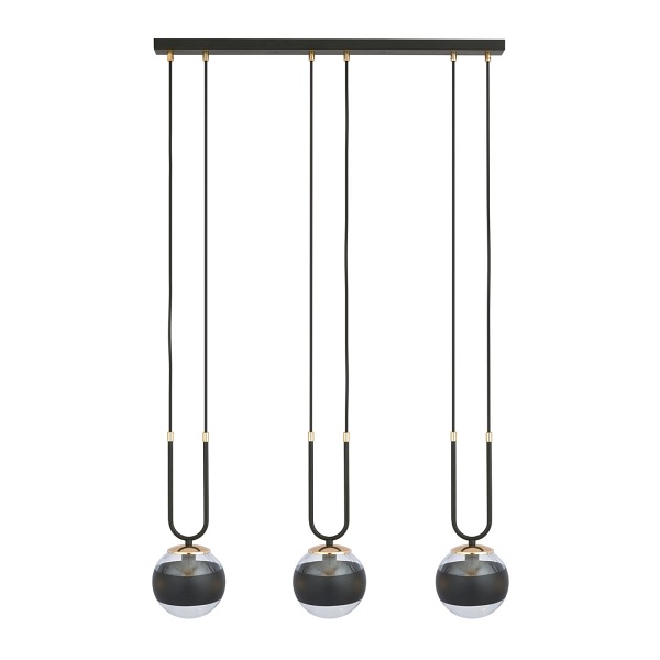 Lampa wisząca GLAM 3 BLACK/STRIPE