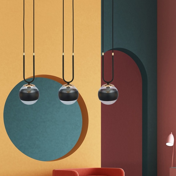 Lampa wisząca GLAM 3 BLACK/STRIPE