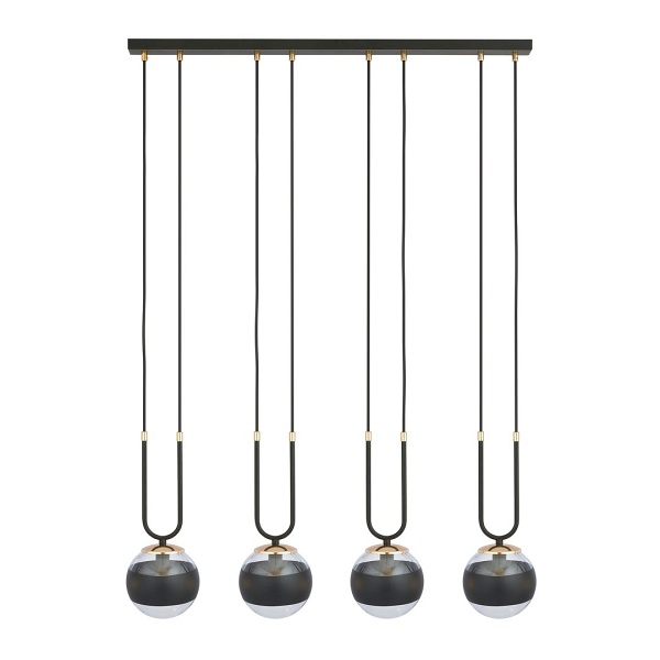 Lampa wisząca GLAM 4 BLACK/STRIPE