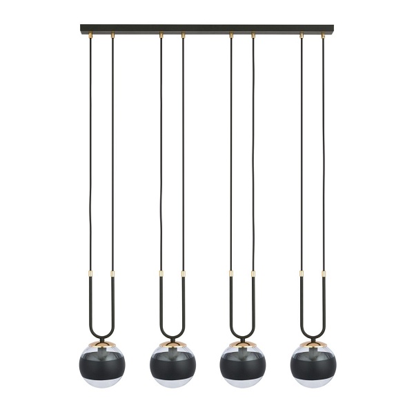 Lampa wisząca GLAM 4 BLACK/STRIPE - Emibig