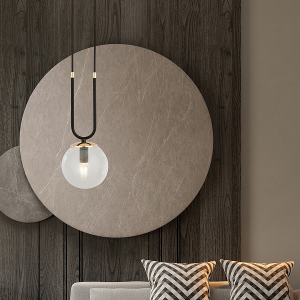 Lampa wisząca GLAM 1 BLACK/TRANSPARENT