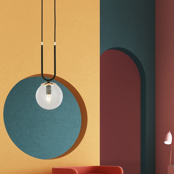 Lampa wisząca GLAM 1 BLACK/TRANSPARENT