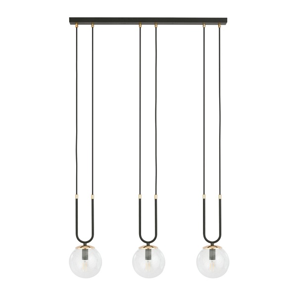 Lampa wisząca GLAM 3 BLACK/TRANSPARENT - Emibig