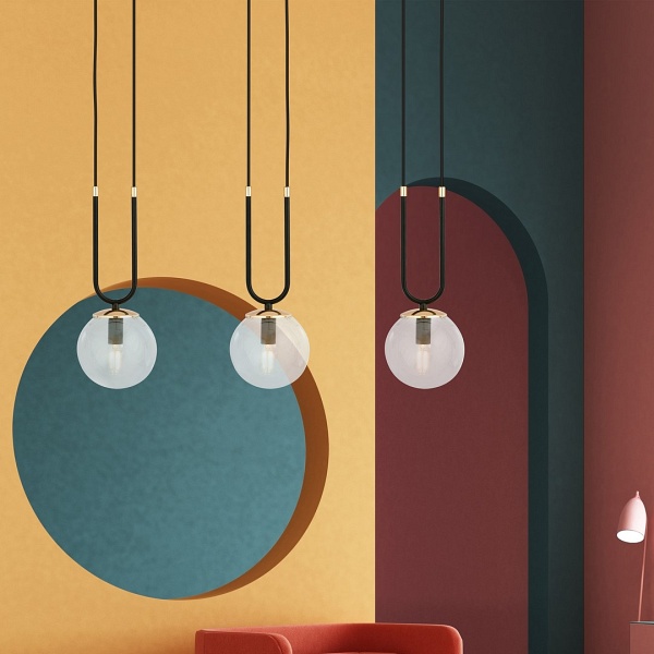 Lampa wisząca GLAM 3 BLACK/TRANSPARENT